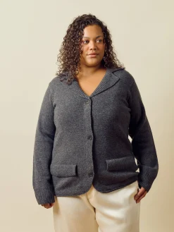 Outlet Djerf Avenue Knitted Wool Jacket Charcoal