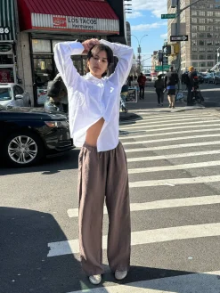 New Djerf Avenue Linen Pants Brown