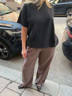 New Djerf Avenue Linen Pants Brown