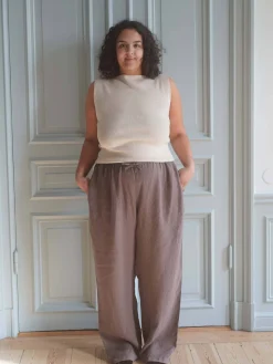 New Djerf Avenue Linen Pants Brown