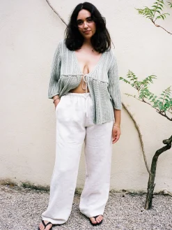 Clearance Djerf Avenue Linen Pants Cream