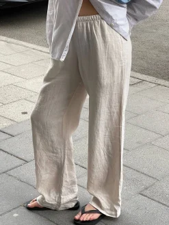 Clearance Djerf Avenue Linen Pants Cream - Tall