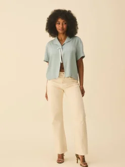 Outlet Djerf Avenue Loves Me Knot Top Dove Blue