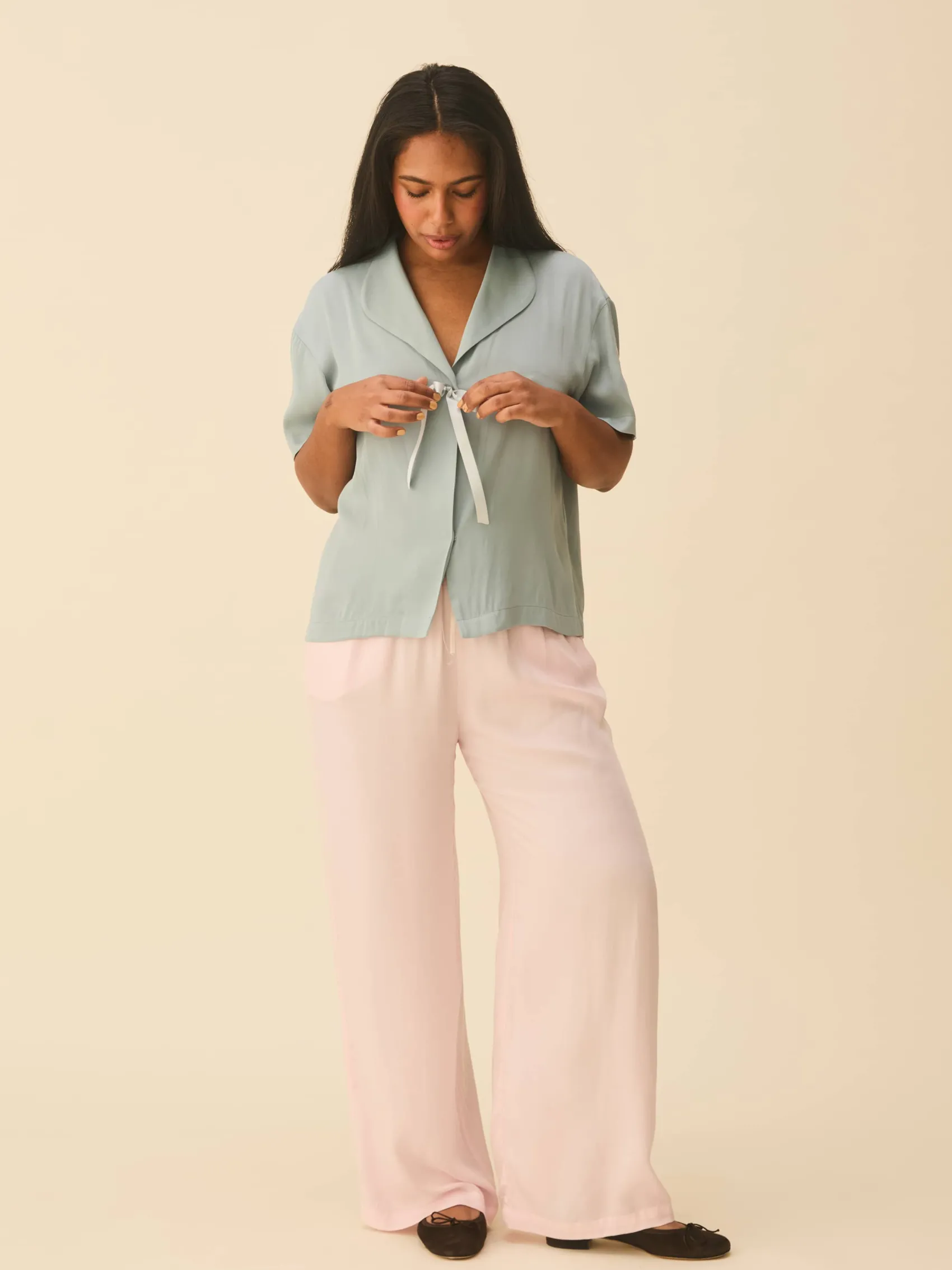 Outlet Djerf Avenue Loves Me Knot Top Dove Blue