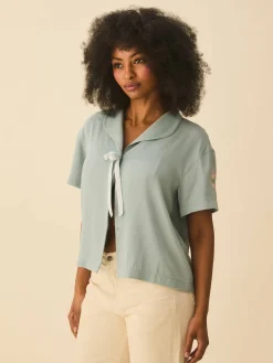 Outlet Djerf Avenue Loves Me Knot Top Dove Blue