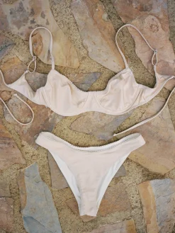 New Djerf Avenue Matilda Satin Top Sand Castle