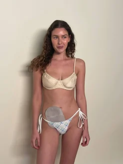 New Djerf Avenue Matilda Satin Top Sand Castle