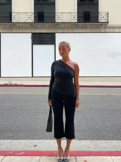 Discount Djerf Avenue Midnight One Shoulder Top Ash
