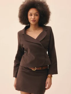Best Djerf Avenue Moleskin Blazer Brown