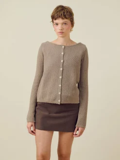 Djerf Avenue Moleskin Mini Skirt Brown