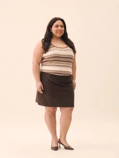 Djerf Avenue Moleskin Mini Skirt Brown