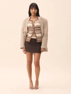 Djerf Avenue Moleskin Mini Skirt Brown