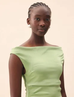 Djerf Avenue Occasion Satin Dress Pistachio