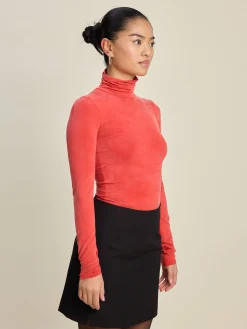 Djerf Avenue Occasion Turtleneck Top Red