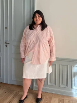 New Djerf Avenue Poplin Classic Shirt Pink Stripe