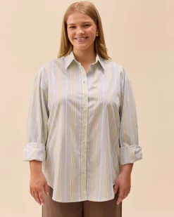 Best Djerf Avenue Poplin Classic Shirt Slushy Stripe