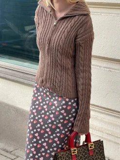 Hot Djerf Avenue Ready Set Go Cardigan Brown