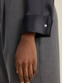 Clearance Djerf Avenue Satin Shirt Anthracite