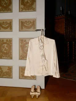Discount Djerf Avenue Satin Shirt Ivory