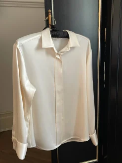 Discount Djerf Avenue Satin Shirt Ivory