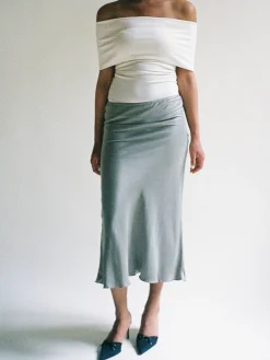 New Djerf Avenue Selenite Off Shoulder Top Cream