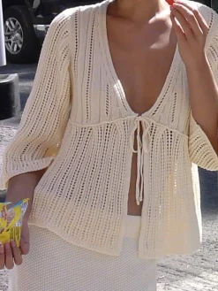 Hot Djerf Avenue Sorella Top Cream Beige