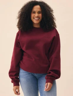 Sale Djerf Avenue Staple Sweatshirt Burgundy