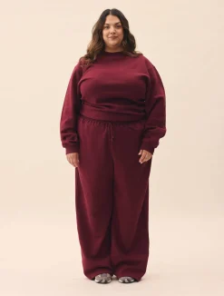 Sale Djerf Avenue Staple Sweatshirt Burgundy
