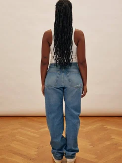 Outlet Djerf Avenue Straight Jeans Mid Blue