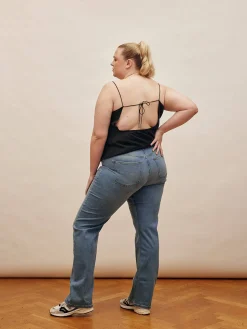Hot Djerf Avenue Straight Jeans Mid Blue - Tall
