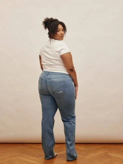 Hot Djerf Avenue Straight Jeans Mid Blue - Tall