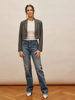 Hot Djerf Avenue Straight Jeans Mid Blue - Tall
