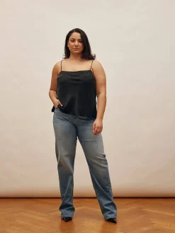 Hot Djerf Avenue Straight Jeans Mid Blue - Tall