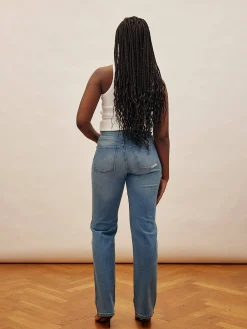 Hot Djerf Avenue Straight Jeans Mid Blue - Tall