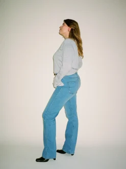 Hot Djerf Avenue Straight Jeans Mid Blue - Tall