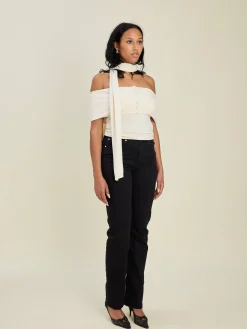 Online Djerf Avenue Straight Jeans Midnight Black - Tall