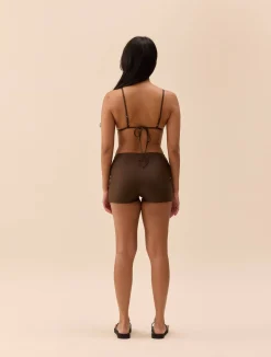Sale Djerf Avenue Triangle Bikini Top Cocoa