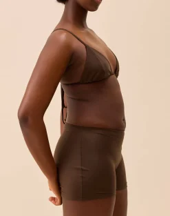 Sale Djerf Avenue Triangle Bikini Top Cocoa