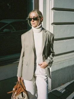 New Djerf Avenue Turtleneck Top Cream