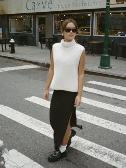 New Djerf Avenue Turtleneck Top Cream