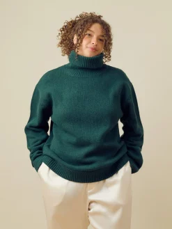 Hot Djerf Avenue Turtleneck Wool Sweater Pine Green