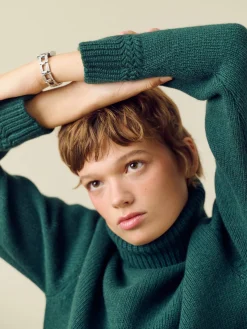 Hot Djerf Avenue Turtleneck Wool Sweater Pine Green