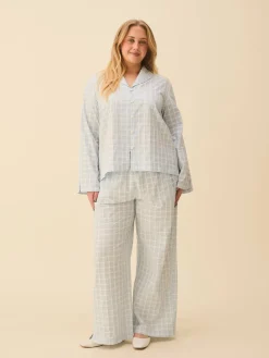 Discount Djerf Avenue Unwind Pants Blue Check