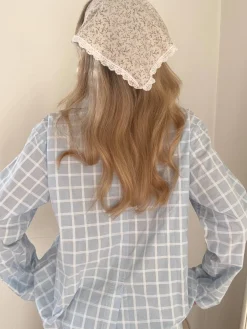 New Djerf Avenue Unwind Shirt Blue Check