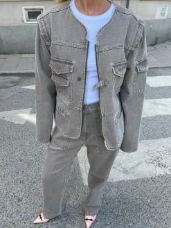 New Djerf Avenue Utility Jacket Brown