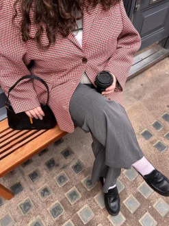 New Djerf Avenue Weekend Blazer Checked Red