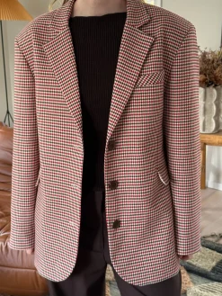New Djerf Avenue Weekend Blazer Checked Red