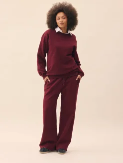 Discount Djerf Avenue Wide Leg Sweatpants Burgundy