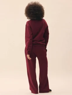 Discount Djerf Avenue Wide Leg Sweatpants Burgundy