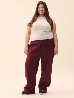 Discount Djerf Avenue Wide Leg Sweatpants Burgundy